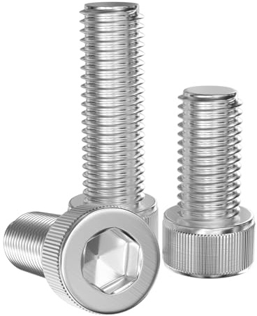 GUEEYUAW 30 Piezas Tornillos Cilíndricos M3 x 6 mm, 304 Acero Inoxidable DIN 912 A2 V2A Tornillos Hexagonales Interiores