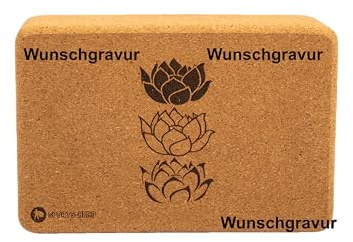 Yoga Block Kork Personalisierbar für Yoga und Pilatesübungen by SPORTS-HERO® - (23x15x7.5cm) | Rutschfest & Optimaler Grip - mit Wunschgravur