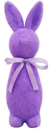 Generisch Osterhase Beflockt Hasenfiguren Künstliche Osterdeko Beflockte Dekoration Puppe Osterndeko mit Fliege Tischdeko für Ostern Osterfiguren Kunst Handwerk Dekofiguren Desktop Ornament