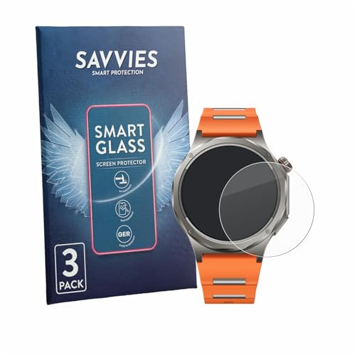 Savvies Schutzglas für Oppo Watch X3 | 3 Stück Transparenter Displayschutz Made in Germany Panzer Schutz Glas 9H Schutzfolie HD Klar Blasenfrei Einfache Montage