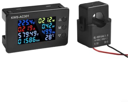 6-in-1 Digital Voltmeter Ammeter AC 50-300V 0-100A Watt Meter mit LED-Anzeige, PC-flammhemmend, für Industrie und Verteilerkästen