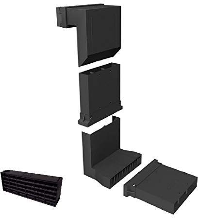 Manthorpe Telescopic Adjustable Underfloor Vent and Extensions [ Blue/Black Airbrick ]