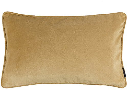 McAlister Textiles Matter Samt | Sofakissen mit Füllung in Ocker Gelb | 50 x 30cm | erhältlich in 25 Farben | griffester Samt edel paspeliert | pralles Samtkissen