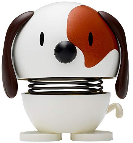 Hoptimist Tier, Hund, Wackelfigur & Glücksbringer Skandinavisch, Wohnzimmer & Schreibtisch Deko, Büro Gadget, Tolle Kleine Geschenke, 5,5 x 5,9 x 7,3 cm, Small, Weiß