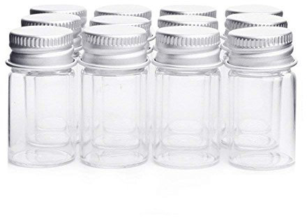 Danmu Art bouteilles de verre clair avec couvercle à vis petite taille pour message Bouteille 24pcs, 7ml