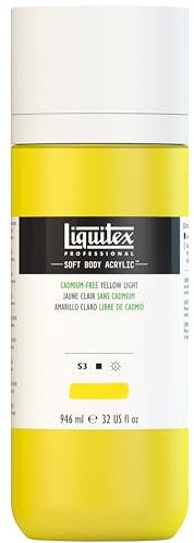 Liquitex 1946889 Professional Acrylic Paint Soft Body - Artist Paint in Creamy Opaque Consistency, High Pigmentation, Non-fading and Ageing-Resistant, 946 ml Bottle - Cadmium-Free Yellow Light