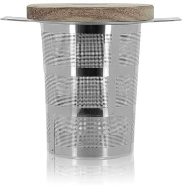 OGO LIVING - Infuseur à thé luke en inox retractable et couvercle en acacia - 7912017