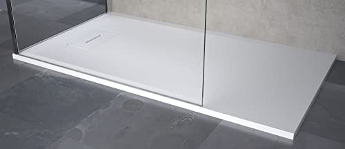 Duschwanne Novellini Novosolid Größe 160 x 100 cm Dicke 3,5 cm Farbe Weiß matt Harz Bad Installation Ablageschnur Draht Boden Fachhändler zuschneidbar dünn ultradünn