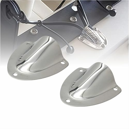 TuoP Stainless Steel Wire Cable Hole Ventilator Cover Clam Shell Vent for Marine Boat, Small Size : 1-5/8 x 1-3/4, Large Size: 2-1/4 x 2-3/16 Optional (S, 2 PCS)