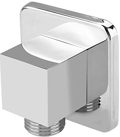 Nikou Wandanschlussbogen - Massivem Messing Chrom-Finish Quadratische Handbrause Winkelanschlussventil Verdeckte Wandmontage