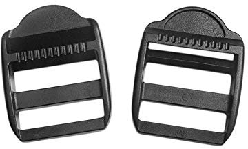 5/8 3/4 1 1-1/4 1-1/2 2 Plastic Black Ladder Lock Slider Adjustable Buckle for Backpack Straps Webbing Parts (Webbing Size:1(25mm) Black)