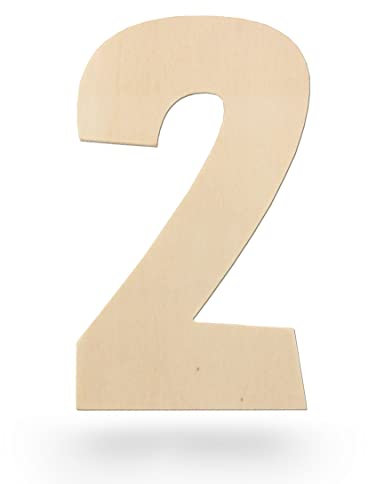 Kleenes Traumhandel Holzzahlen - Zahlen aus Holz - Holz-Zahlen für Geburtstag, Hochzeit, Jahrestag - Holzzahlen zum selbst gestalten - (60 cm, 2)