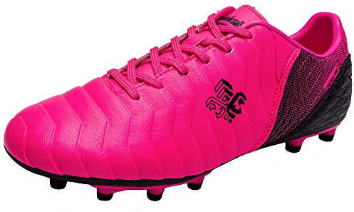 Scarpe da Calcio per Bambina Scarpe da Calcio per Bambini FG/AG Scarpe da Allenamento TF per Ragazzi Low Top per Bambini Unisex Rosa Nero FG/AG EU 32