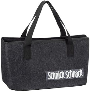 MC Trend faltbare Filztasche mit lustigen Sprüchen aus 3 mm starkem Filz Tasche zum Einkaufen Shoppen Aufbewahrung Einkaufstasche Shopper Shopping Bag Einkaufskorb Tragetasche(Schnick Schnack)