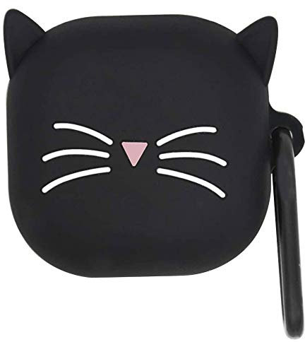 Brifu Silicone Case Schutzhülle Kompatibel mit Samsung Galaxy Buds Live/Galaxy Buds Pro Hülle (2020) Earbuds,Stoßfeste Schutzhülle, Niedlicher Muster Katze -schwarz