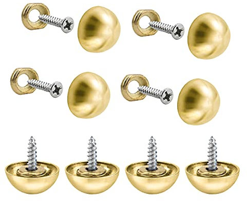 INCREWAY Lot de 20 vis de miroir en alliage de zinc de 19 mm - Capuchons décoratifs (doré)