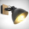 B.K.Licht - Wandleuchte innen schwenkbar, E27 Fassung, max. 10 Watt, Vintage, Wandlampe innen, Wandstrahler, Wandlicht, Wandbeleuchtung, Schlafzimmer, Flurlampe, 17,2x16,3x19,5 cm, Schwarz