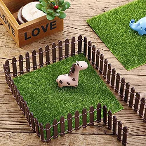 Petite Clôture en Bois Mini Clôture Bois Petite Clôture Potager(90 cm*3cm) Mini Clôture de Jardin, Petite clôture en Bois Miniature Fée Jardin Kit Micro-Paysage Accessoires Dollhouse Décor (Brun)