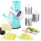 EDEFISY ED0315 Rotary Cheese Grater - 3-in-1 Stainless Steel Manual Drum Slicer, Rotary Graters for Kitchen, Food Shredder for Vegatables, Nuts and Chocolate(Blue),10.23 x 5 x 9.4 inches