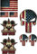 cut-it folientechnik & design MG619 / 8X Punisher USA Aufkleber 9/4 cm Kult Sticker Set Hotrod V8 Muscle Car Auto Motorrad Oldtimer Outlaw Vintage Racing Rally