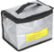 Lipo Battery Safe Bag, Flame Retardant Fiber Battery Safe Box with Zipper, Silver 7.1x8.5x5.9in Lipo Batteries Storage Box, for Storage Of Various RC Aircraft Batteries