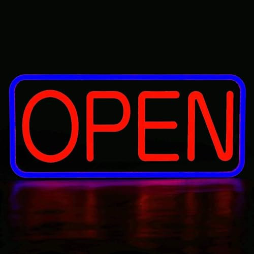 OPEN Neon-Licht-Zeichen LED Wandschild Neon-Lampe Deko open Leuchtschild Leuchtreklame geöffnet Neonlicht Lichtwerbung Blinken oder Dauerlicht LED Neon Sign Open Light für Bar Business Neon-Werbetafel