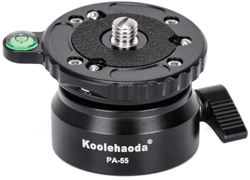 Koolehaoda PA-55 Stativ Nivellierbasis Leveling Base +/- 15 Grad Präzisionseinstellung mit 1/4 Schraube und Versatz Wasserwaage für Canon, für Nikon, DSLR-Kameras