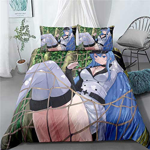 CHAOSE Anime Akame Ga Kill Family Bettwäsche-Set Für Kinder, Cartoon-gedruckte Bettdecke, Einzelbettbezug-Set, King-Size-Bettwäsche (Muster 05,135 x 200 cm)