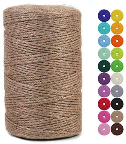 LEREATI Juteschnur 2mm x 200m Gartenschnur Paketschnur Naturfaser Hanfseil Jute Schnur Jutegarn Juteseil, Kordel Weihnachten für DIY Kunstgewerbe Gartenarbeit Geschenkverpackung Deko (Braun)