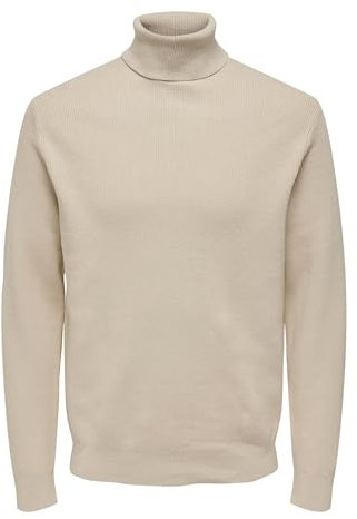 ONLY & SONS Herren Lässiger Rollkragen Pullover Gerippter Feinstrick Longsleeve Sweater ONSPHIL
