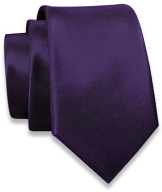 Massi Morino Krawatte lila schmal für Herren - 6 cm - Tie Schlips uni einfarbig I Slim Fit Kravatte flieder