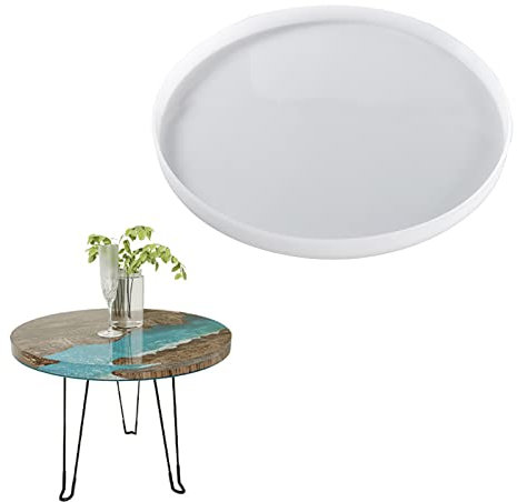 kyaoayo Rundes Epoxidharz Formtablett,Resin Form Schalen Einfach Zu Entformen,DIY Kunst Heimdekoration,für großes Tablett, Uhr, Harzkunst, Harzguss, Geschenke (50cm)