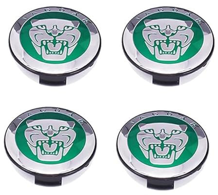 4 Stück 57 mm Radnabenkappen für Jaguar XF XJ-S XJ-6 X-Type XE S-Type F-Pace F-Typ XK8 XK XKR XFR Nabendeckel für Auto Styling Radzierblende Abzeichen Emblem, A