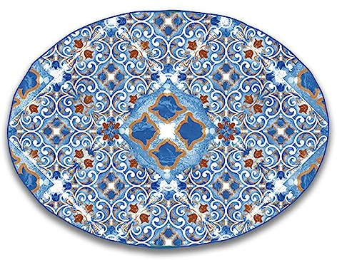 ARCA, Piatto Piano Ovale in Melamina, Per la Tua Tavola, Design Semplice e Moderno, Collezione Forte dei Marmi, 40x30 cm