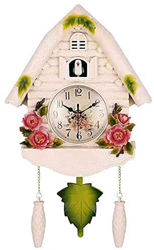 Kuckucksuhr, Wanduhr, Kuckucksuhren Kuckucksuhr Modern Batteriebetriebenes Kuckucksuhr Schwarzwald Kuckuckruf Wanduhr Modern Weiss Vintage Cuckoo Wanduhr Pendel Wanduhr