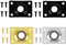 4Pcs Jack Plates Rectangle Guitar Pickup Output Jacks Guitar Jack Plug Sockets Guitar Socket Plates with Screws for Electrical Guitar(Silver Black and Gold)…