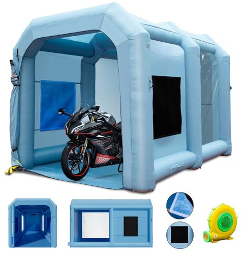 VEVOR Cabine de Peinture Gonflable 4x2,95x2,75 m Tente Peinture Gonflable Automobile en Oxford 210D avec Système de Filtration 1 Souffleur 950 W Station de Travail pour Pose de Peinture Atelier Garage