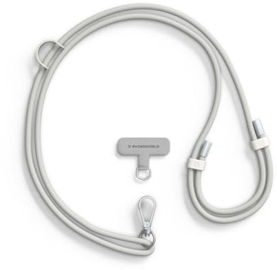 RhinoShield Cordon de téléphone en TPU durable Imperméable, boucle supplémentaire pour accrocher des accessoires - cordon résistant et ajustable (Adaptateur pour lanière de téléphone inclus) - Gris
