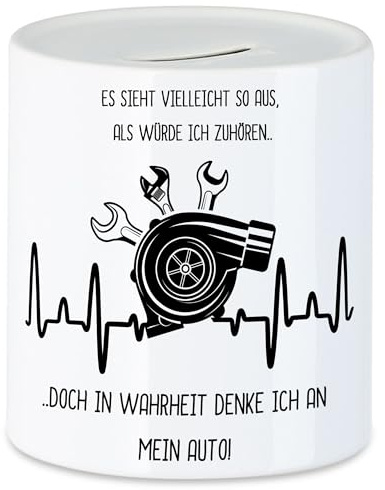 Hey!Print In Wahrheit Denke Ich An Mein Auto Spardose Autofans Benzin Im Blut Autonarr Liebhaber Autofreak Geschenkidee