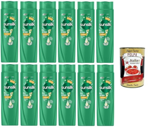 Italian Gourmet Dream Curl Shampoo capelli ricci Lockenpflege 12 x 250ml | Für definierte, elastische Wellen; deterge delicatamente e dona morbidezza, Gesamtnettogewicht 3 L + Kostenlos Polpa 400g