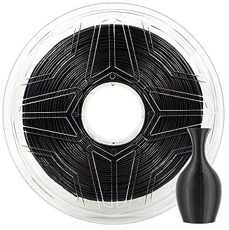 LeoPlas TPU Filament 1.75mm Flexibel Klar TPU Filament Shore-Härte 95A 1kg für 3D-Druckmaterial Druckerzubehör (Schwarz)