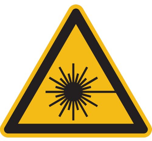 Dreifke® Warnschild, Warnung vor Laserstrahl W004 | Alu geprägt | 200mm | ASR A1.3 (DIN EN ISO 7010), 1 Stk