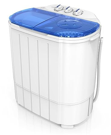 ROVSUN Machine à laver portable de 12 livres, machine à laver électrique et sèche-linge combinée avec machine à laver (7 lb) et essoreuse (4 lb) et drainage par gravité pour la maison, le camping-car,