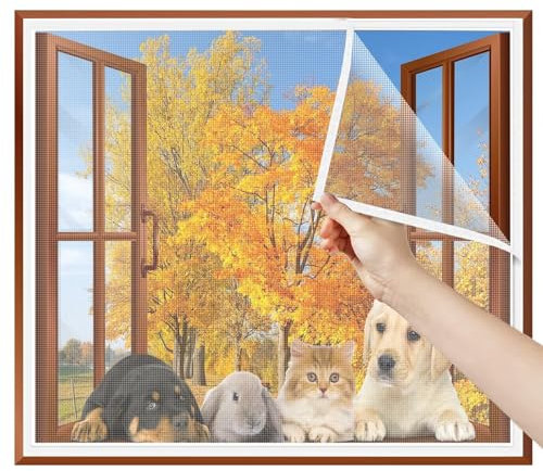 DIY Window Fly Screen, 70x120cm Fiberglass Window Screen Mesh, Removable Window Mesh Net for Most Windows