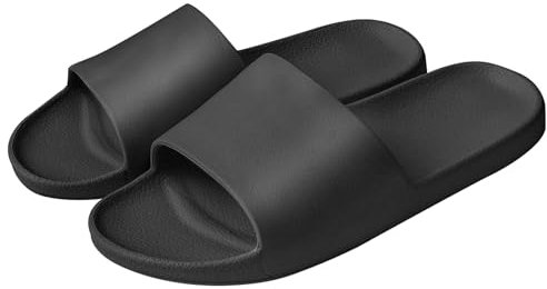 Milaloko Ciabatte Uomo Donna Casa Aperte Pantofole Comode Slide Ciabatte Antiscivolo Sandalo Estive Ciabatte da Mare Spiaggia Piscina Unisex, Nero, 40-41