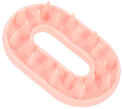 Silikon Kopfhautmassagebürste Rosa für Shampoo und Pflege | Ergonomische Form, Sanfte Reinigung Beim Waschen, Kompaktes Handformat für Erwachsene