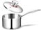 Joyfair 14cm Saucepan, 1 Litre Tri-Ply Stainless Steel Sauce Pan with Glass Lid, Small Milk Pan/Sauce Pot Cookware for Induction Gas Halogen Oven Electric Ceramic, Non Toxic & Easy to Clean, Silver