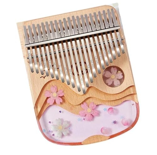 Kalimba 17 21 Schlüssel Professionelle Daumen Klavier Muster Tastatur Musikinstrument Präsentieren(21 Sakura)