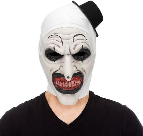 Applysu Terrifier Maschera Halloween Art The Clown Maschera Terrifier Costume intero Cosplay Spaventoso Accessori di Scena per Adulti