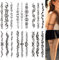 NATOSU 6 Bögen Temporäre Tattoos, Schwarze Tribal Fake Tattoos Aufkleber, Skizzen, Temporäre Tattoo Aufkleber, Klebetattoos für Damen und Herren